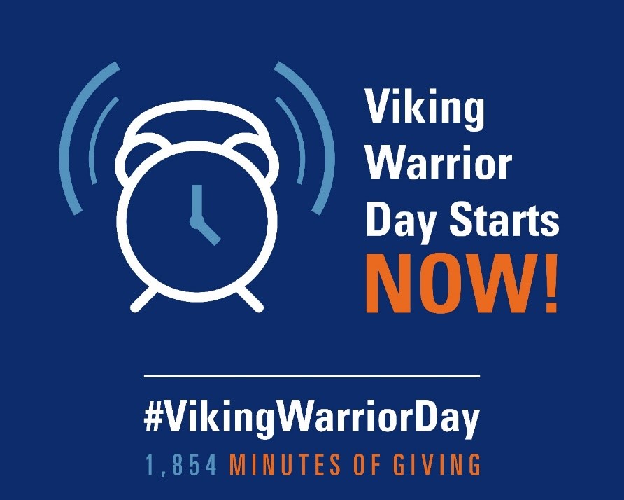 Viking Warrior Day alarm clock graphic Viking Warrior Day Starts Now! #VikingWarriorDay 1,854 Minutes of Giving