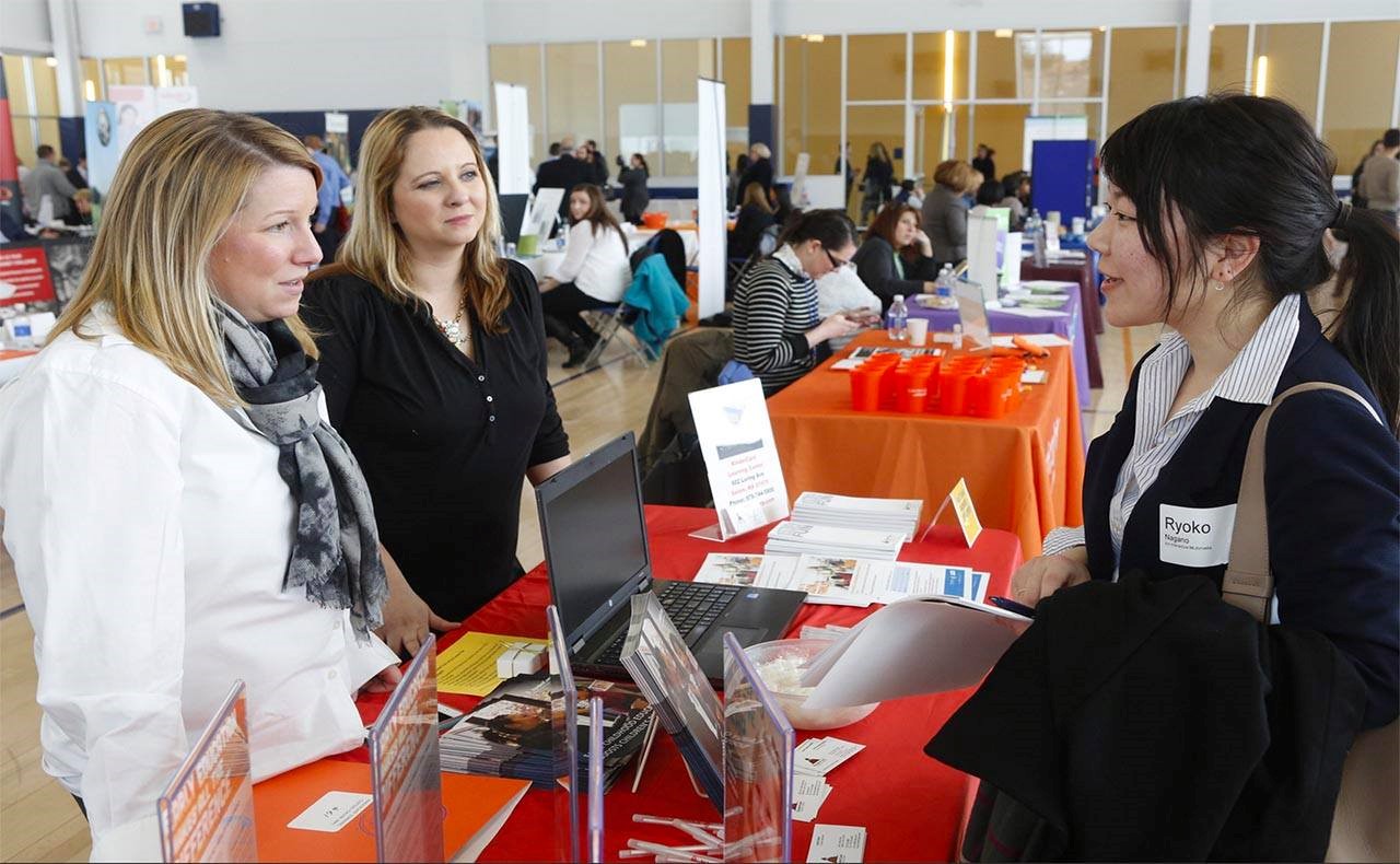 Career fair tabling expo photo