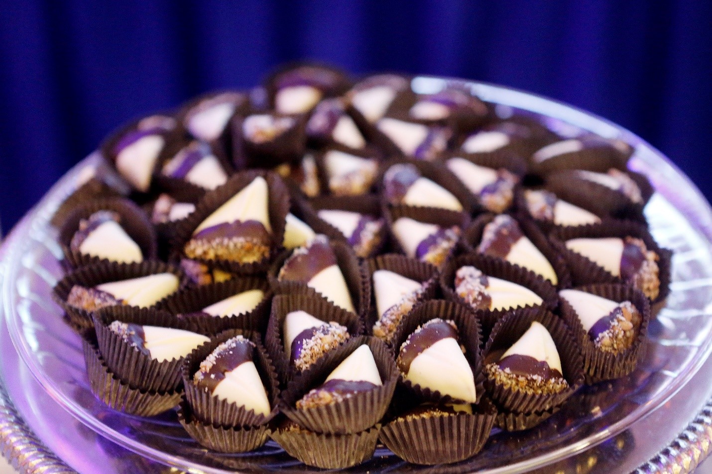 Harbor Sweets chocolates arranged on a silver tray